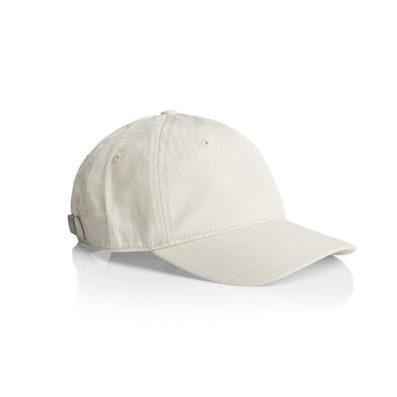 Six Panel Cap custom print Ecru White